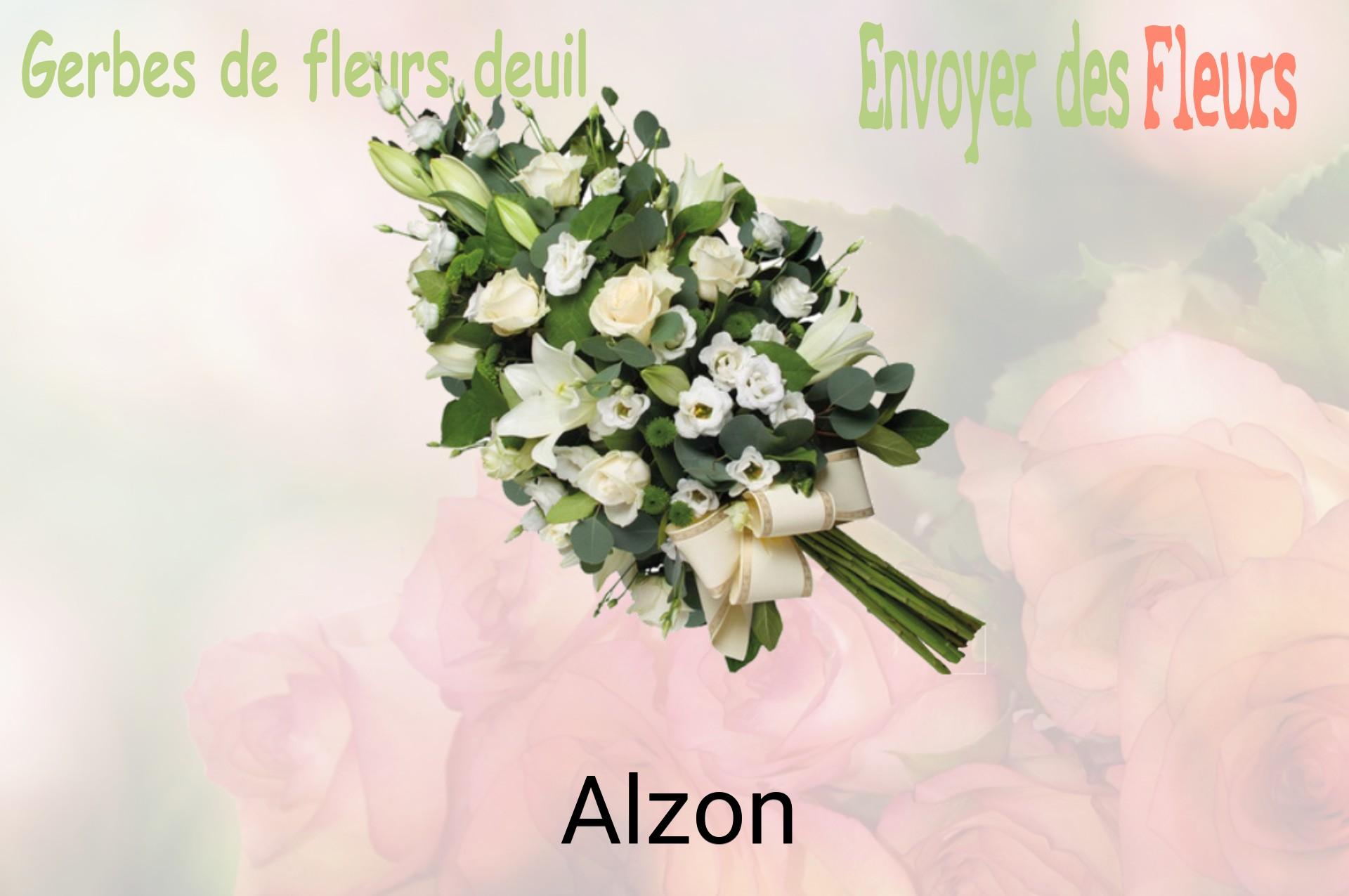 Gerbe de fleurs de deuil livrée à Alzon